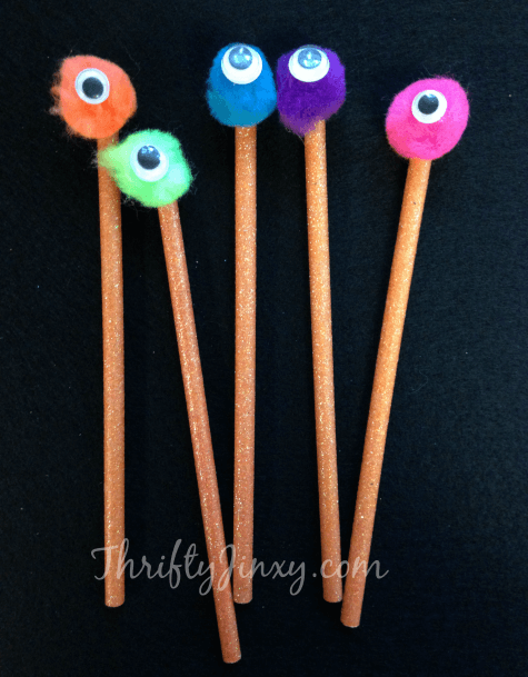 diy spooky monster pencils craft