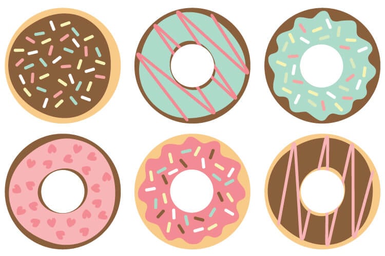 cute colorful donut printable 