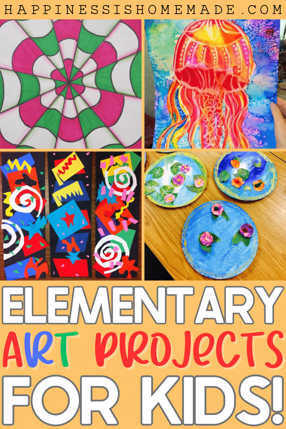 Elementary Art projects for kids pin graphic