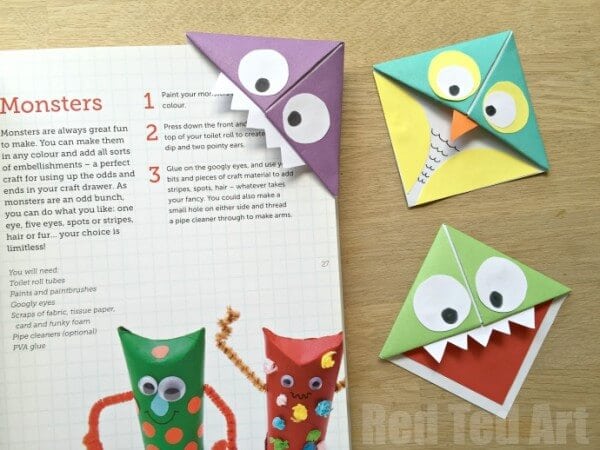 cute monster folder edge corner bookmarks