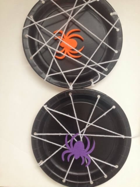 halloween paper plate string art