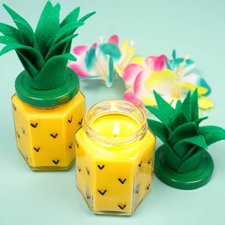 pineapple DIY candle gift idea