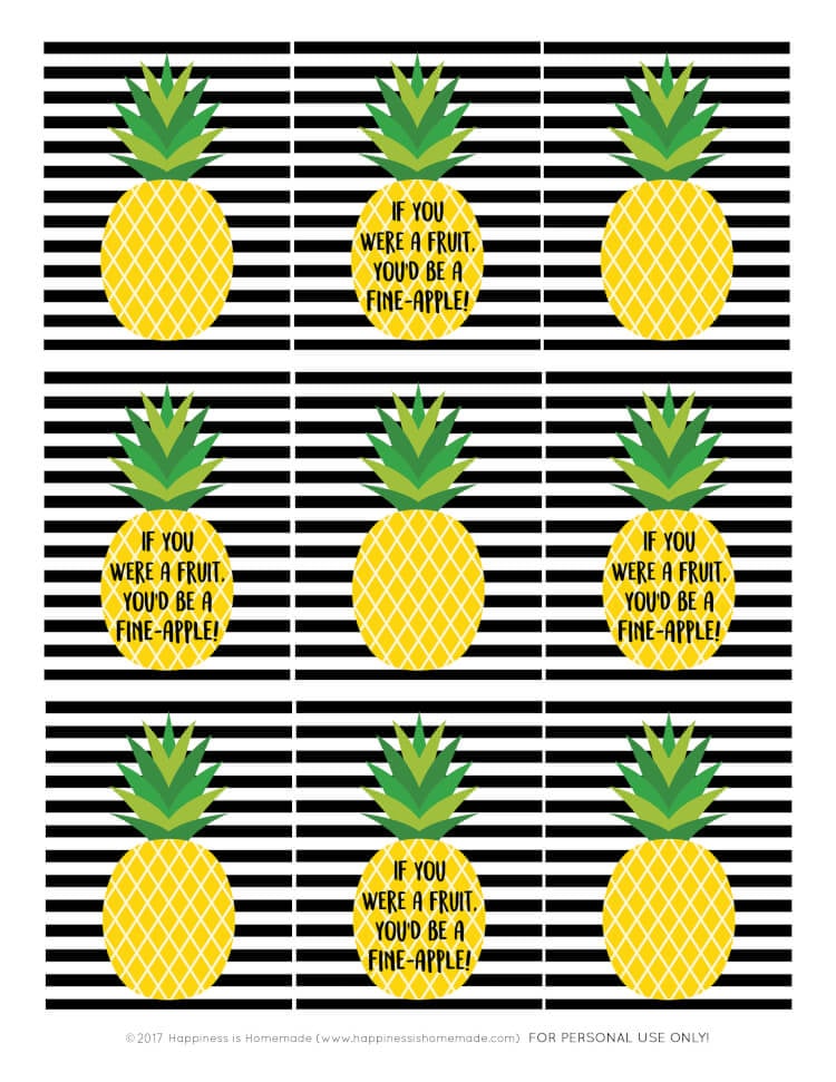 Free printable gift tags - pineapple gift tags