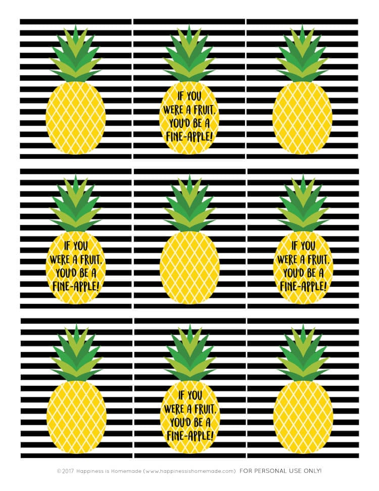 Free printable gift tags - pineapple gift tags 