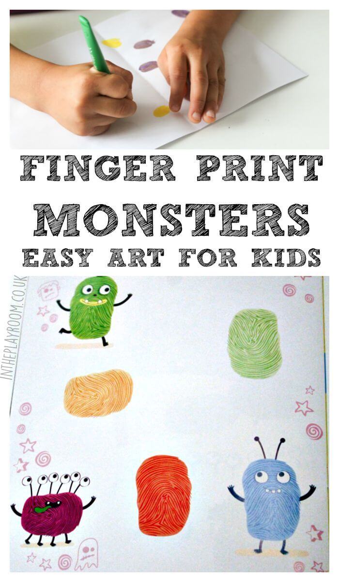finger print art monsters