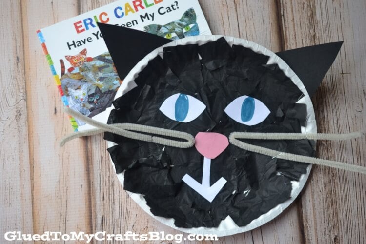kitty cat made from paper plate