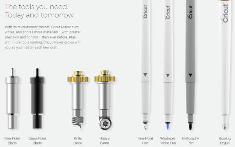 cricut tool selection and stats