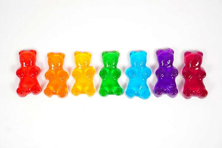 rainbow gummy bear shower jellies