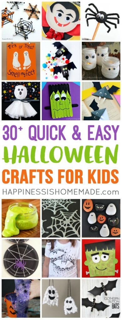 These quick and easy Halloween kids crafts can be made in under 30 minutes using items that you have around the house! No special tools or skills required!