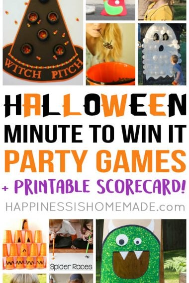 halloween minute to win it party games and printable scorecard