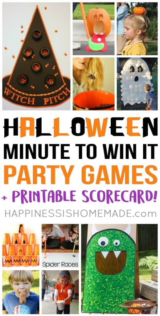 halloween minute to win it party games and printable scorecard