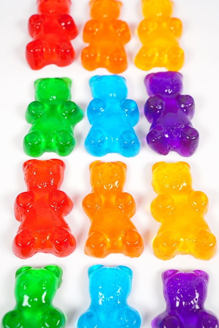 easy to make rainbow gummy bear soap gift idea