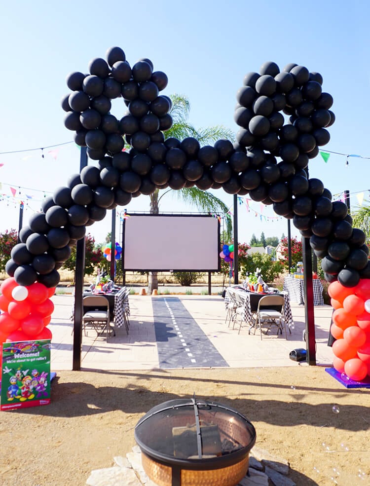 mickey mouse balloon arch entrance