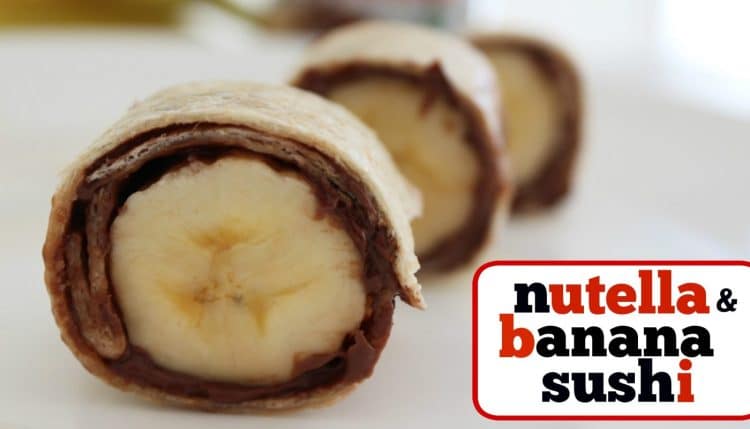 Banana covered in nutella