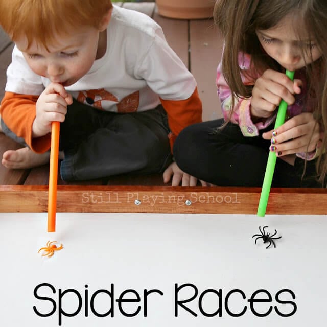 spider races played by two children