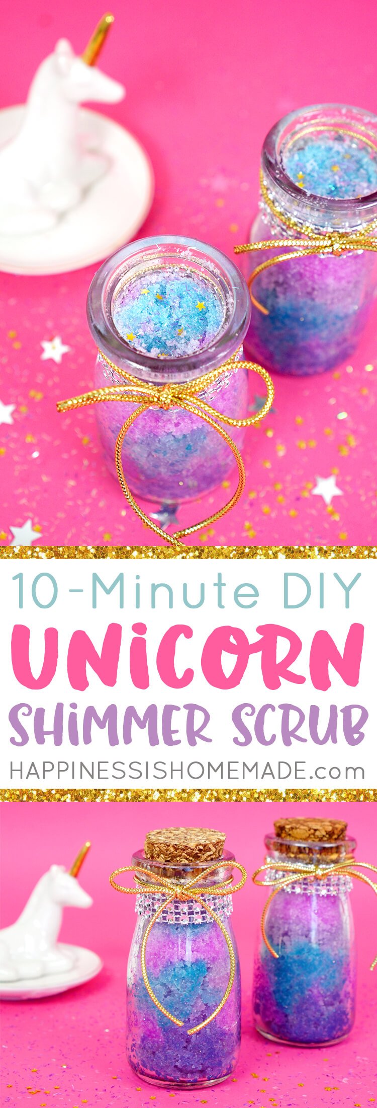 10 minute DIY unicorn sugar scrub recipe