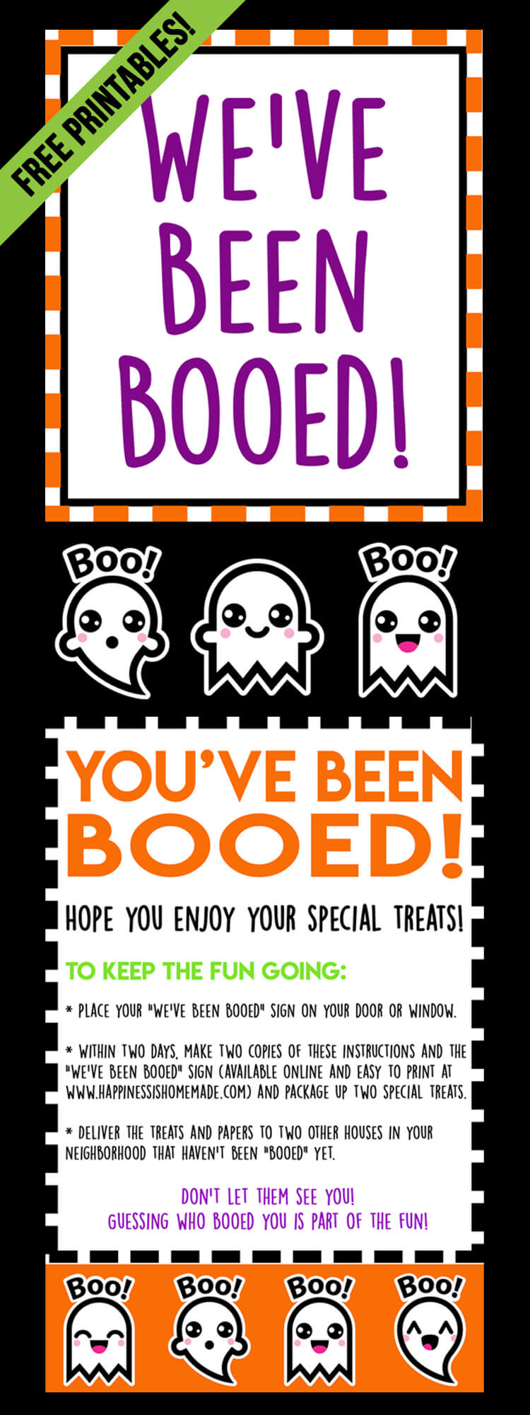 These “You’ve Been Booed” Halloween printables are SO much fun! Does your neighborhood boo each other at Halloween time? Not sure what that even means? Read on, and I’m sure you’ll be excited to “Boo,” too! It’s such a fun new tradition!