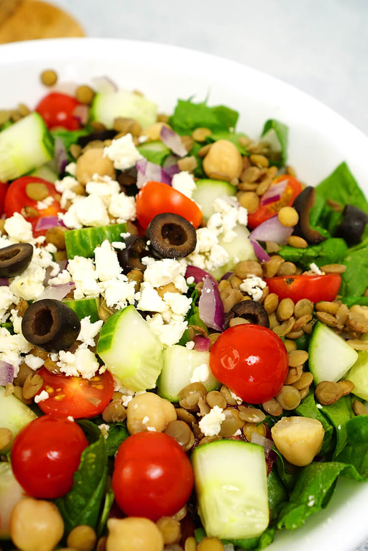 easy to make homemade mediterranean lentil salad