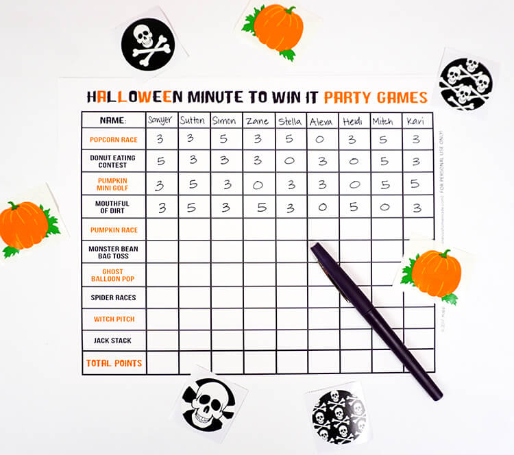 halloween minute to win it games scorecard 