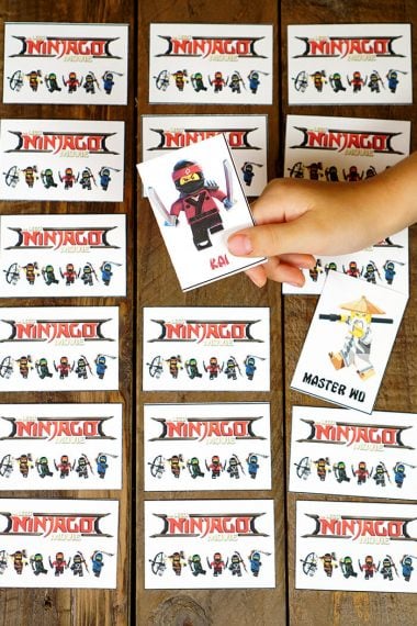 lego ninjago movie memory match game