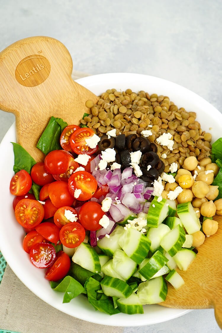 delicious homemade mediterranean lentil salad