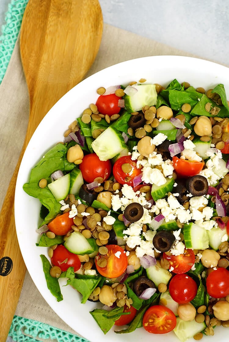 Mediterranean Lentil Salad - Happiness is Homemade