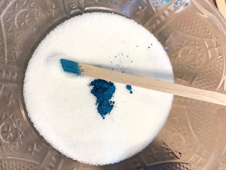 mixing up mica into sugar 