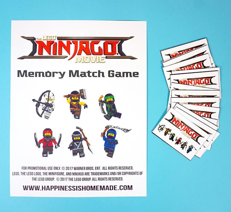 printable lego ninjago matching character cards