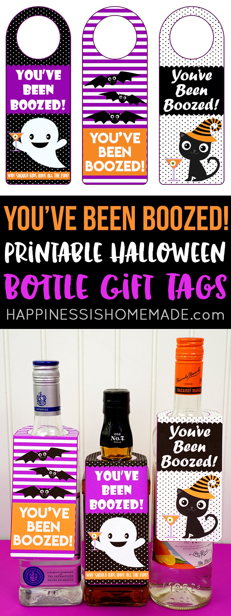 \"You\'ve Been Boozed!\" printable bottle gift tags