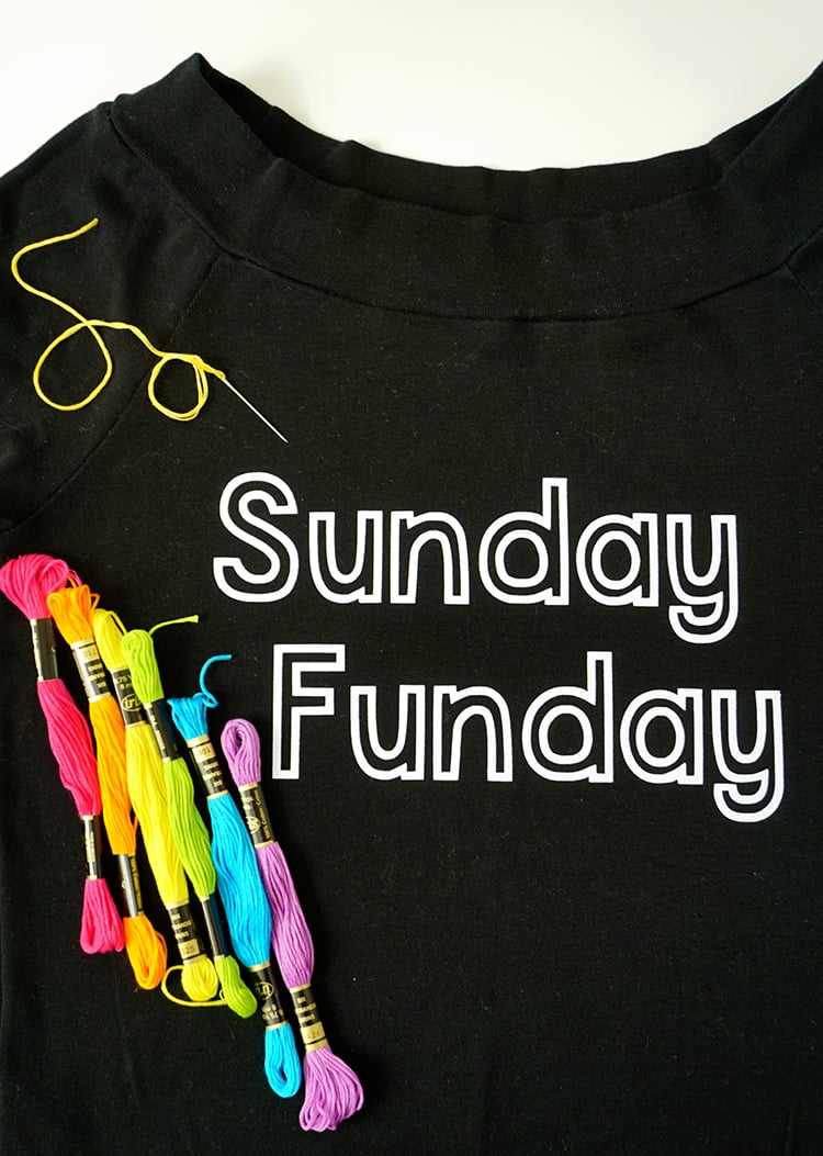 sunday funday with embroidery string