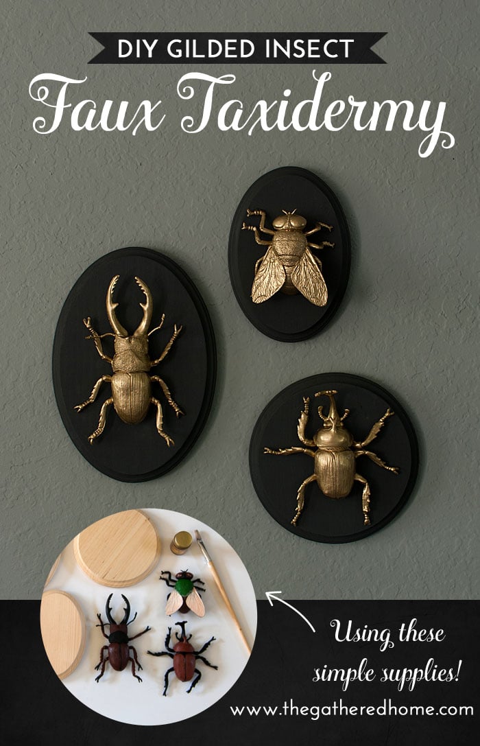DIY gold gilded insects 