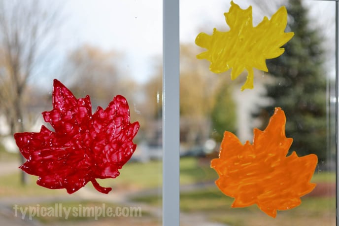 autumn leave window clings