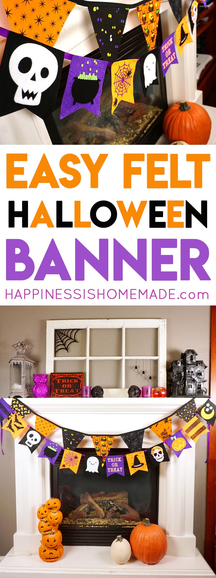 easy felt halloween banner 