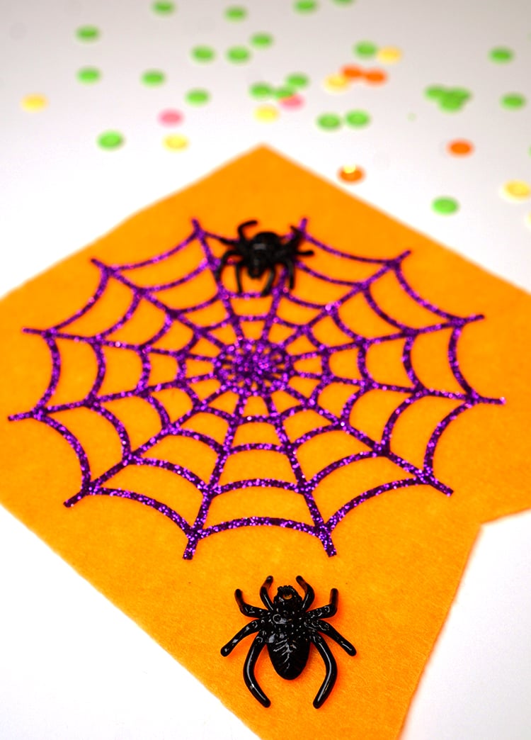 spider wed and spiders on portion of halloween banner