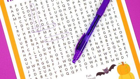 free printable halloween word search game