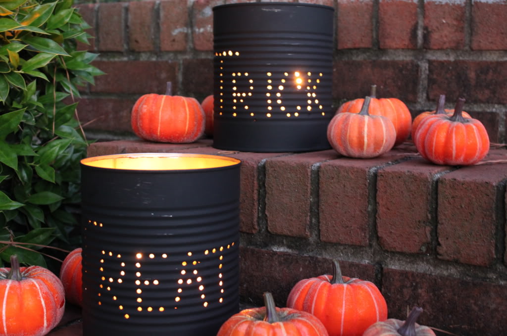 trick or treat luminaries and pumpkins