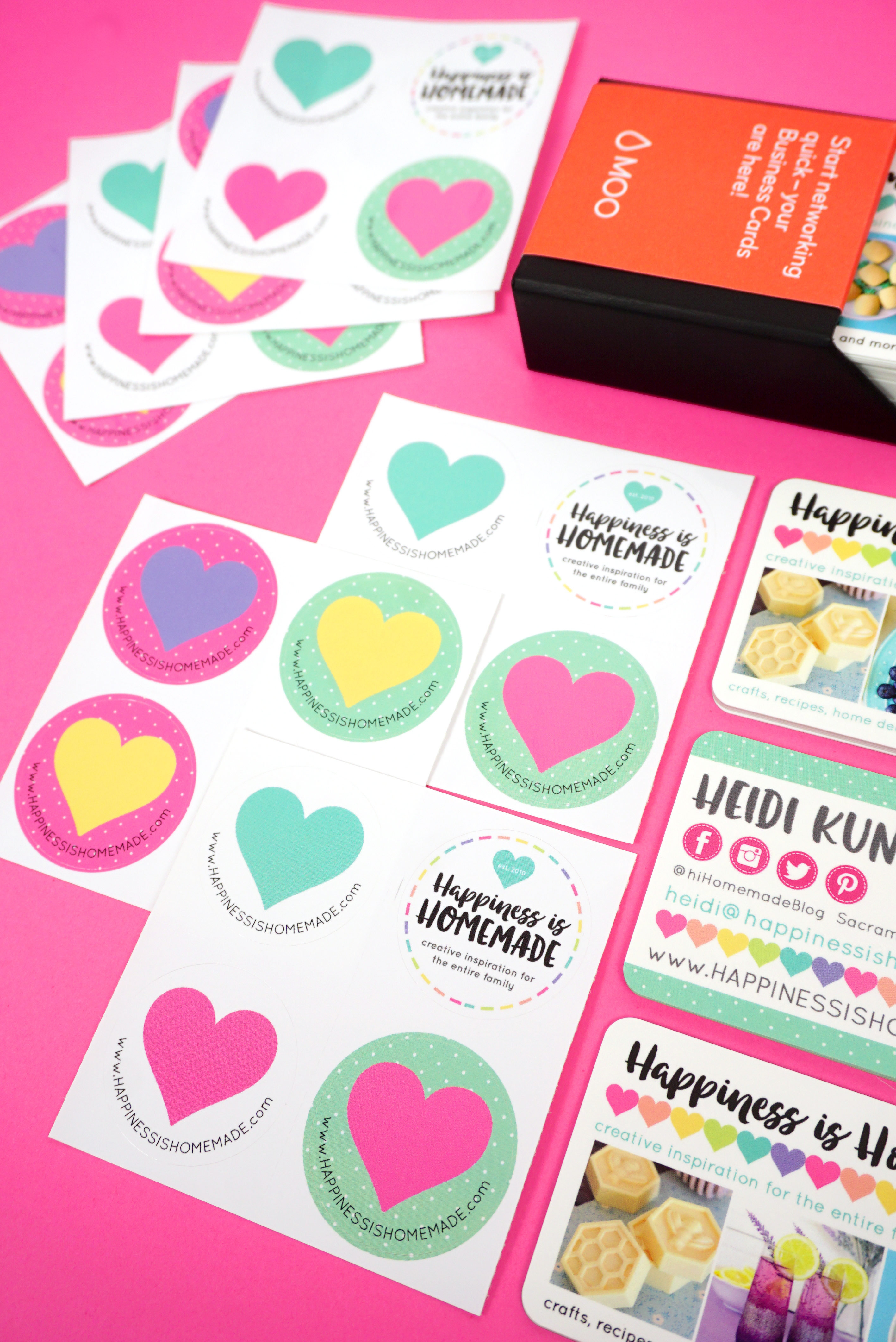 moo round stickers and business cards