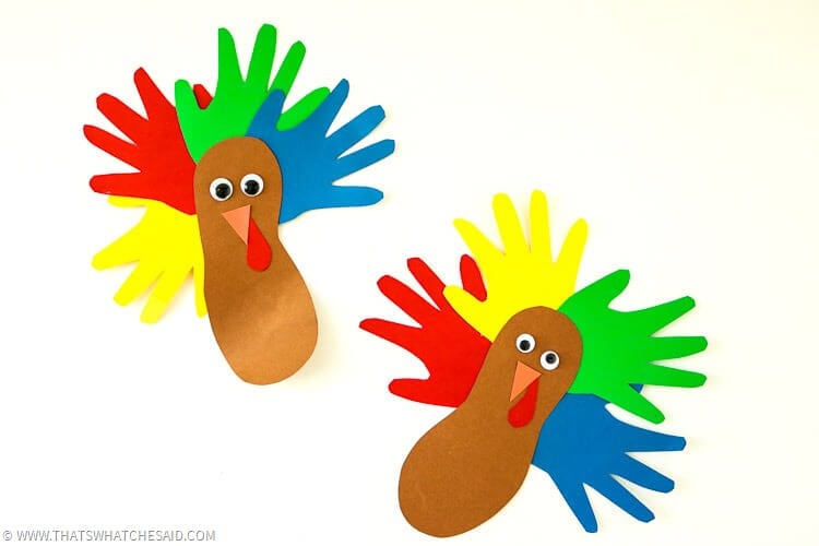 paper turkey kids activity using hand and footprints