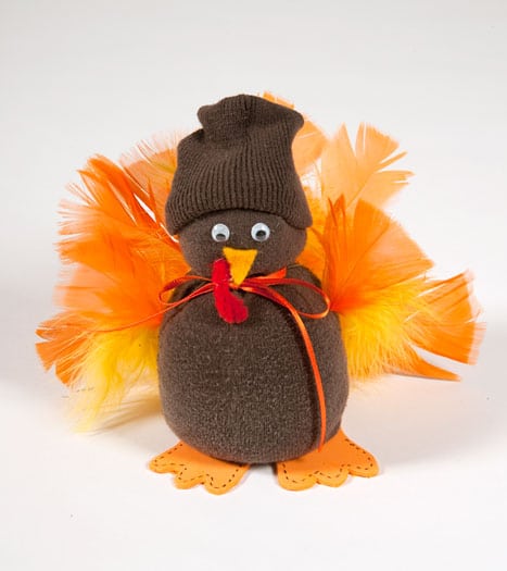 cute sock turkey craft for kids