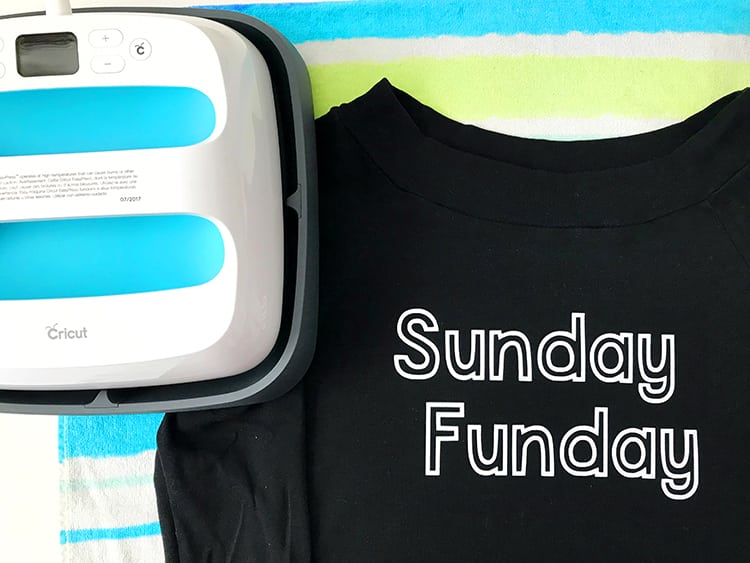 sunday funday shirt and cricut easypress