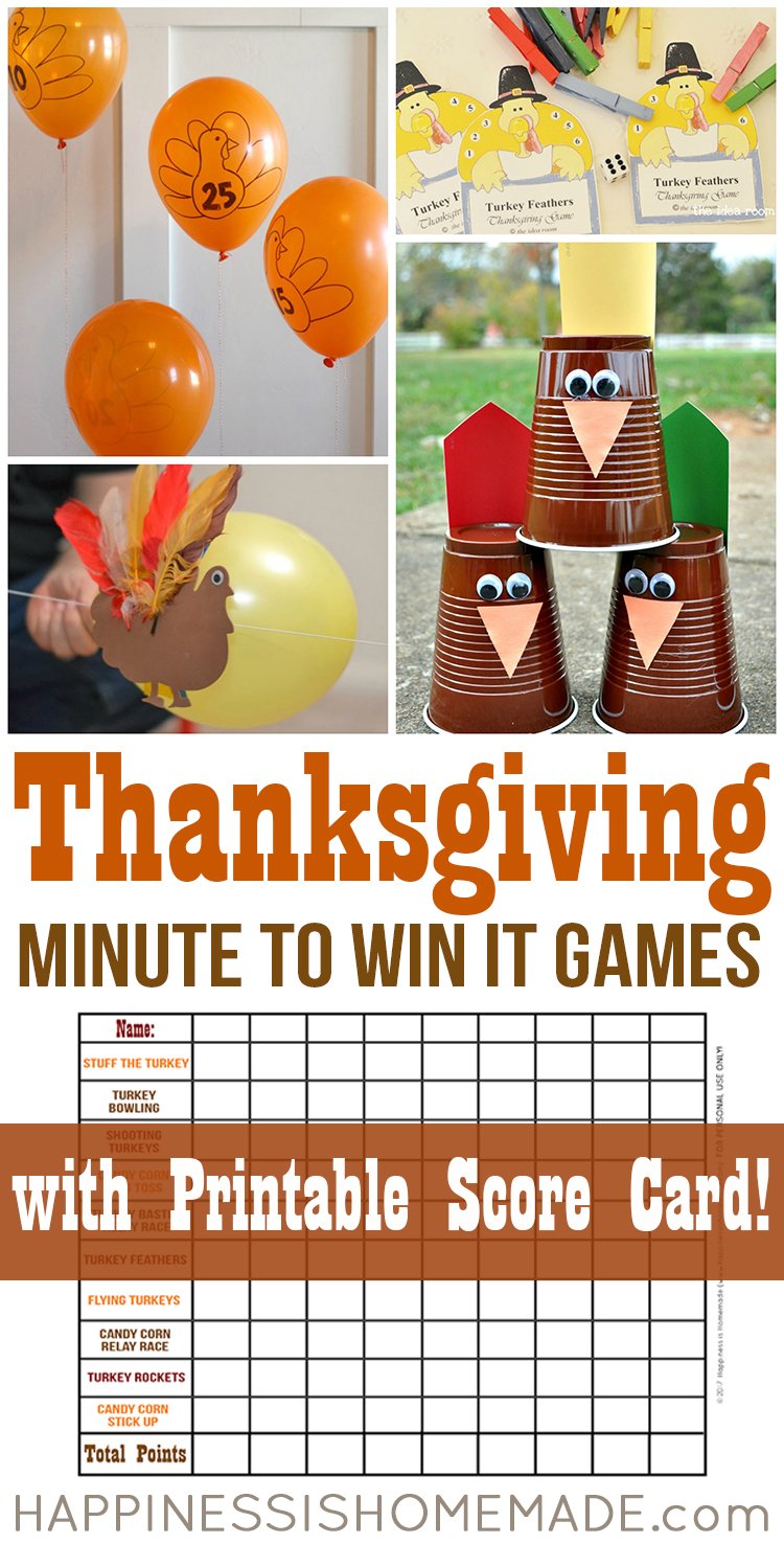 thanksgiving printable minute to win it games scorecard