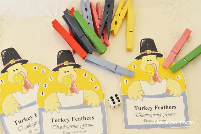 clothespin turkey feathers game cards