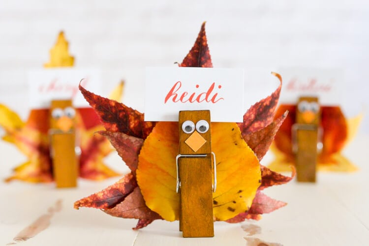 turkey place card holders with name heidi