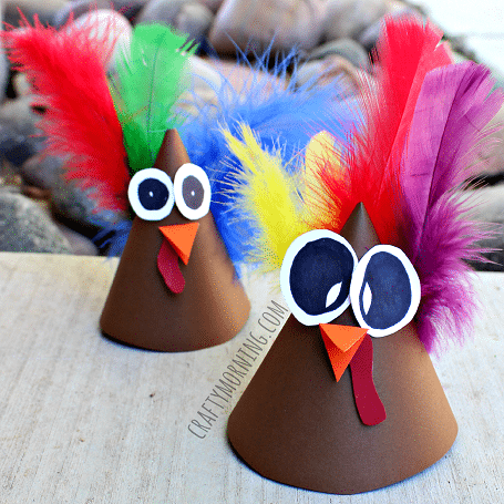 turkey cone thanksgiving craft for kids