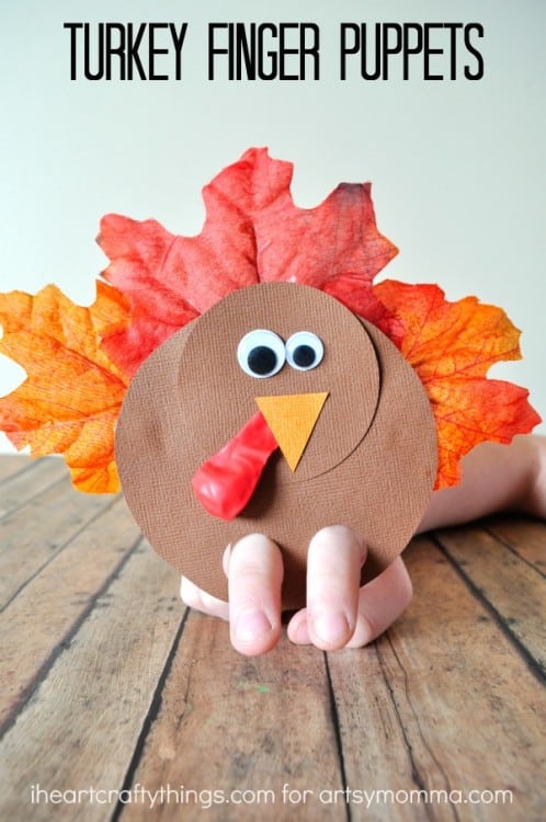 turkey finger puppet being played with