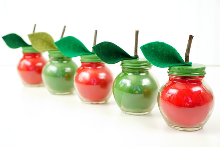 cute apple spice candles for fall decor