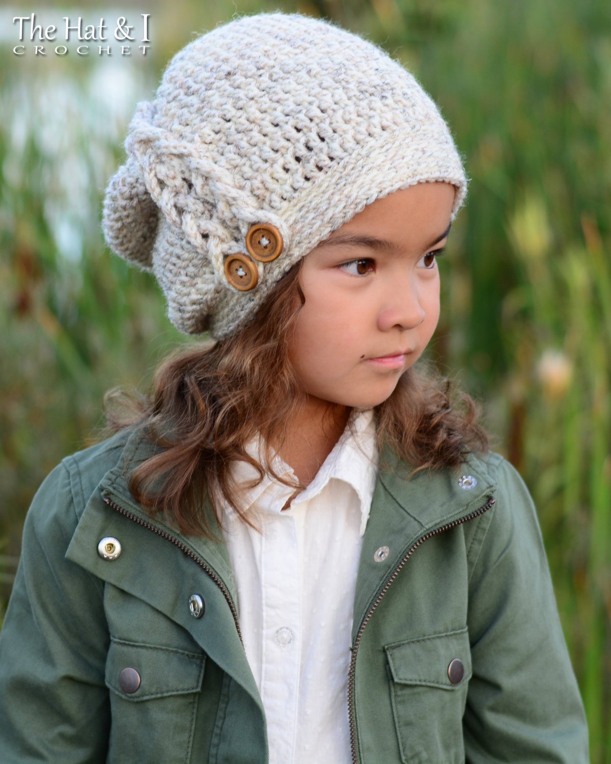 braided slouchy crocheted hat 