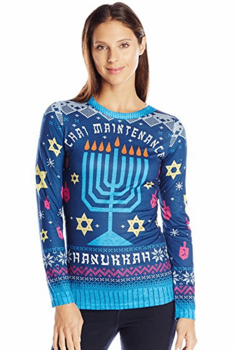 chai maintenance Hanukah sweater