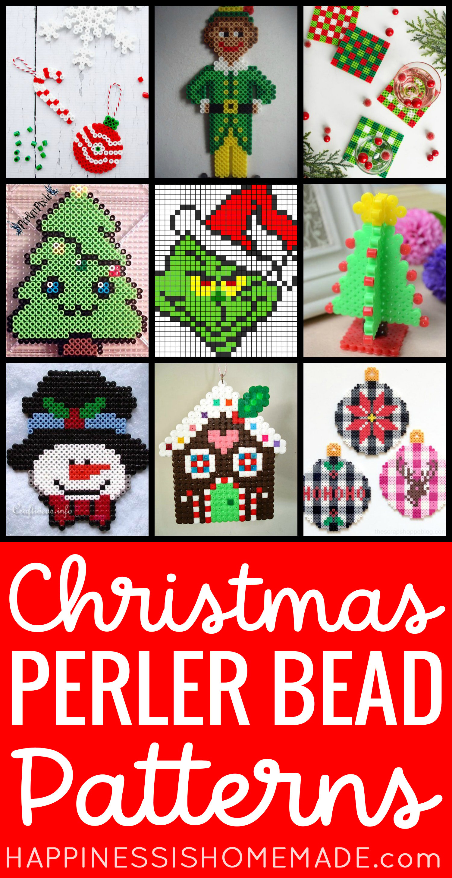 Cute Christmas Perler Bead Patterns (Free Printable!)