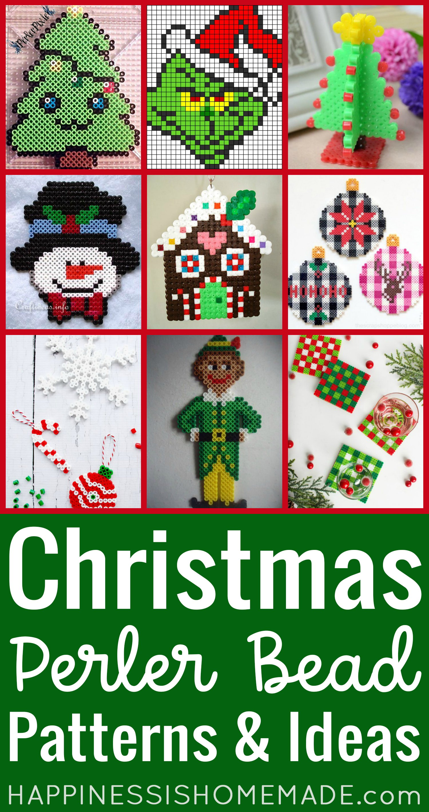 720 Perler Bead Christmas Patterns & Ideas  christmas perler beads, perler  bead patterns, perler beads